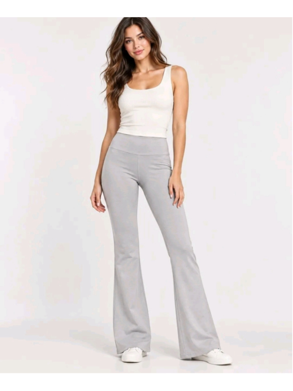 Women's Dear Scarlett Magic Flare Pants Size XL in Pearl Grey